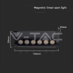 V-TAC VT-10257 5W LED Магнитен Линеен Спот Регулируем 4000K Черно Тяло