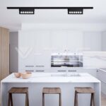V-TAC VT-10260 12W LED Магнитен Линеен Спот Регулируем 4000K Черно Тяло