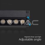 V-TAC VT-10260 12W LED Магнитен Линеен Спот Регулируем 4000K Черно Тяло