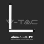 V-TAC VT-10267 25W LED Магнитен Осветител L Форма 3000K Черно Тяло