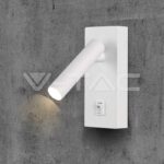 V-TAC VT-10288 2W LED Стенен Аплик Хотел Квадрат 3000K Бяло Тяло