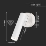 V-TAC VT-10292 2W LED Стенен Аплик Хотел Кръг 3000K Бяло Тяло