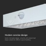 V-TAC VT-10306 3W LED Соларна Стенна Лампа със Сензор 4000K+3000K Бяла