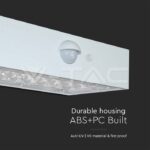 V-TAC VT-10306 3W LED Соларна Стенна Лампа със Сензор 4000K+3000K Бяла