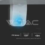 V-TAC VT-10316 15W LED Соларна Стенна Лампа LiFePO4 Батерия 3.2V 6000mA CCT: 6000K+4000K Бяла