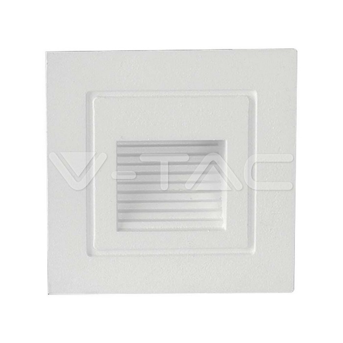 10376.jpg V-TAC VT-10376 3W LED Осветител За Стъпала Бял Квадрат 3000K