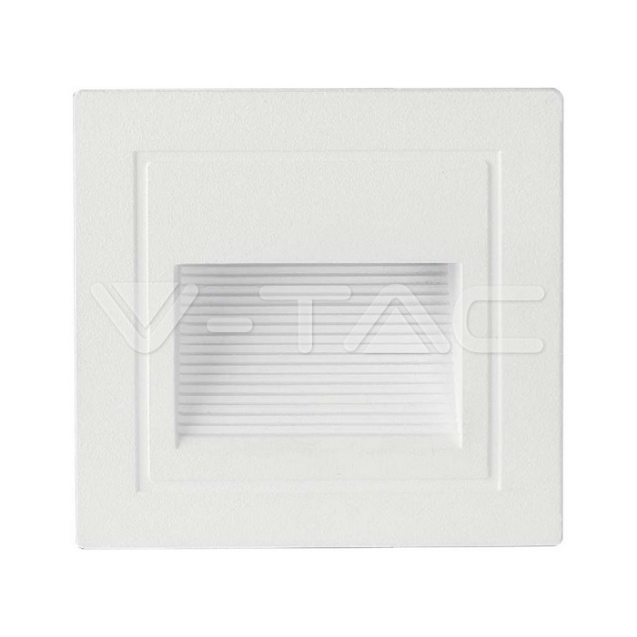 10377.jpg V-TAC VT-10377 3W LED Осветител За Стъпала Бял Квадрат 3000K