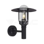 V-TAC VT-10422 E27 Стенен Аплик Черен Цилиндър Шапка Стъкло IP44