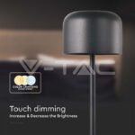 V-TAC VT-10450 LED Настолна Лампа 2200mAH Батерия D86*H210mm Бяло Тяло IP54 3000K+6000K