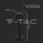 V-TAC VT-10568 2W LED Настолна Лампа (D100*230) 3 в 1 Черно Тяло