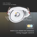 V-TAC VT-10579 12W LED COB Луна 3 в 1 Бяло Тяло