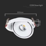 V-TAC VT-10583 30W LED COB Луна 3 в 1 Бяло Тяло