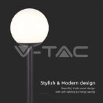 V-TAC VT-11827 Наземна Лампа Топка 1*27 Черен Опал