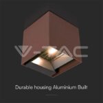 V-TAC VT-11889 9W COB LED Соларна Стенна Батерия 1x2600mAh 16ч. 4000K Corten Тяло IP65