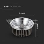 V-TAC VT-1245 LED Крушка AR111 20W 12V 20° COB Чип Бяла Светлина
