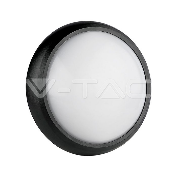 1260.jpg V-TAC VT-1261 8W Плафон Кръг Черно Тяло 3000K IP66