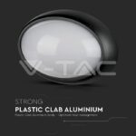 V-TAC VT-1267 8W Плафон Овал Черно Тяло 3000K IP66