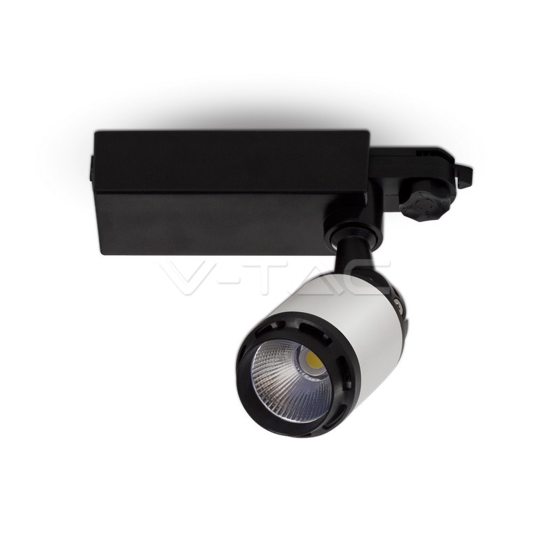 1333.jpg V-TAC VT-1334 10W LED Прожектор Релсов Монтаж Черно/Бяло Тяло Бяла Светлина