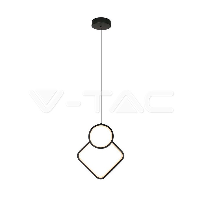 14999.jpg V-TAC VT-14999 LED Осветител 12W Висящ Геометрик 280 x 1800мм Черен 4000К