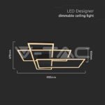 V-TAC VT-15347 LED Осветител 47W За Таван (L90xW67x9см) 3000K Черно Тяло