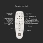 V-TAC VT-15358 95W LED Осветител За Таван (52*5CM) CCT: 3000K+6000K Димираща + Дистанционно