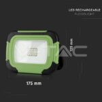 V-TAC VT-20037 10W LED Прожектор SAMSUNG Чип Презаредим USB + SOS Функция IP44 4000K