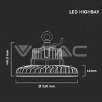 V-TAC VT-20064 LED Камбана SAMSUNG Чип 100W Черно Тяло 120lm/W 6400K