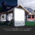 V-TAC VT-20172 50W LED Прожектор Със Светлинен Сензор SAMSUNG Чип Черно Тяло 3000K 100 lm/W