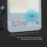 V-TAC VT-20172 50W LED Прожектор Със Светлинен Сензор SAMSUNG Чип Черно Тяло 3000K 100 lm/W