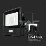 V-TAC VT-20256 10W LED Прожектор PIR Сензор SAMSUNG Чип Черно Тяло 3000K