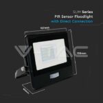 V-TAC VT-20259 20W LED Прожектор PIR Сензор SAMSUNG Чип Черно Тяло 3000К