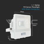 V-TAC VT-20270 10W LED Прожектор PIR Сензор SAMSUNG Чип Бяло Тяло 6500K