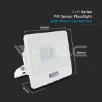 V-TAC VT-20273 20W LED Прожектор PIR Сензор SAMSUNG Чип Бяло Тяло 6500K