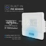 V-TAC VT-20273 20W LED Прожектор PIR Сензор SAMSUNG Чип Бяло Тяло 6500K