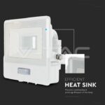 V-TAC VT-20273 20W LED Прожектор PIR Сензор SAMSUNG Чип Бяло Тяло 6500K
