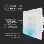 V-TAC VT-20277 50W LED Прожектор PIR Сензор SAMSUNG Чип Бяло Тяло 3000K