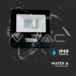 V-TAC VT-20282 10W LED Прожектор PIR Сензор SAMSUNG Чип Черно Тяло 6400K 1М Кабел