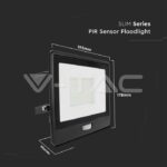 V-TAC VT-20290 50W LED Прожектор PIR Сензор SAMSUNG Чип Черно Тяло 4000K 1М Кабел