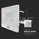 V-TAC VT-20302 50W LED Прожектор PIR Сензор SAMSUNG Чип Бяло Тяло 4000K 1М Кабел