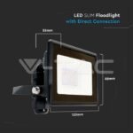 V-TAC VT-20306 10W LED Прожектор SAMSUNG Чип Черно Тяло 6400K