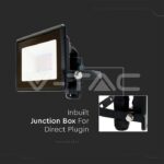 V-TAC VT-20306 10W LED Прожектор SAMSUNG Чип Черно Тяло 6400K