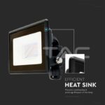 V-TAC VT-20306 10W LED Прожектор SAMSUNG Чип Черно Тяло 6400K
