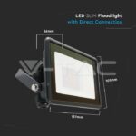 V-TAC VT-20309 20W LED Прожектор SAMSUNG Чип Черно Тяло 6400K