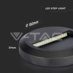 V-TAC VT-211316 2W LED   за Стъпала Черно Тяло Кръг 4000К