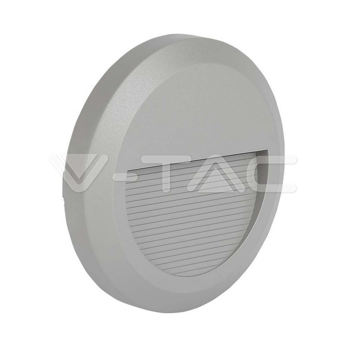 211319.jpg V-TAC VT-211319 2W LED за Стъпала Сиво Тяло Кръг 3000К