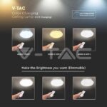 V-TAC VT-2114601 20W 40W 20W LED Дизайнерски Плафон Дистанционно Сменяем Сп. Вълни