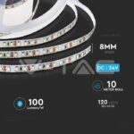 V-TAC VT-212622 LED Лента SMD2835 120 LEDs 24V IP20 3000K Двойно PCB 10м Ролка