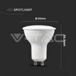 V-TAC VT-212739 LED Крушка 4.5W GU10 SMD Пластик 110° 3000K 6 бр./сет