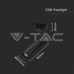 V-TAC VT-21355 7W LED Прожектор Релсов Монтаж SAMSUNG Чип Черен 5000K