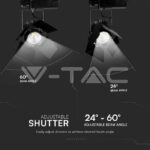 V-TAC VT-21371 33W LED Прожектор Релсов Монтаж SAMSUNG Чип Черен 3000K